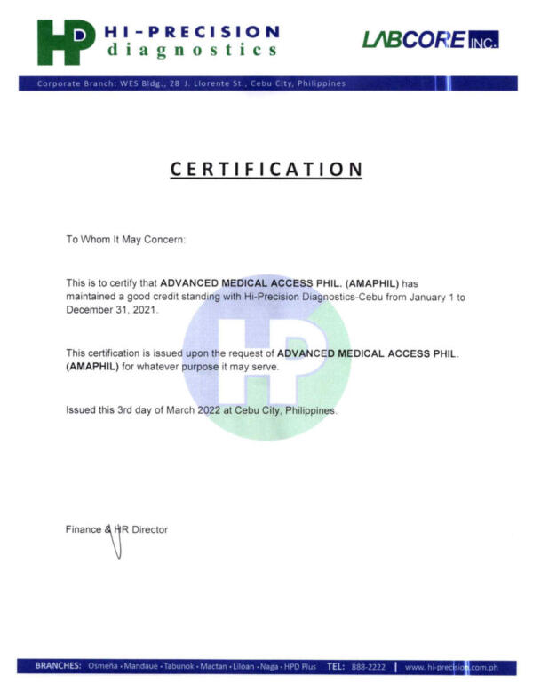 Hi-Precision Diagnostics Cebu Branches
