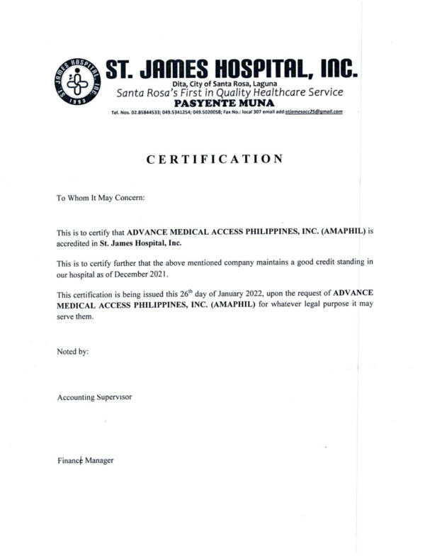 ST. JAMES HOSPITAL INC COGCS